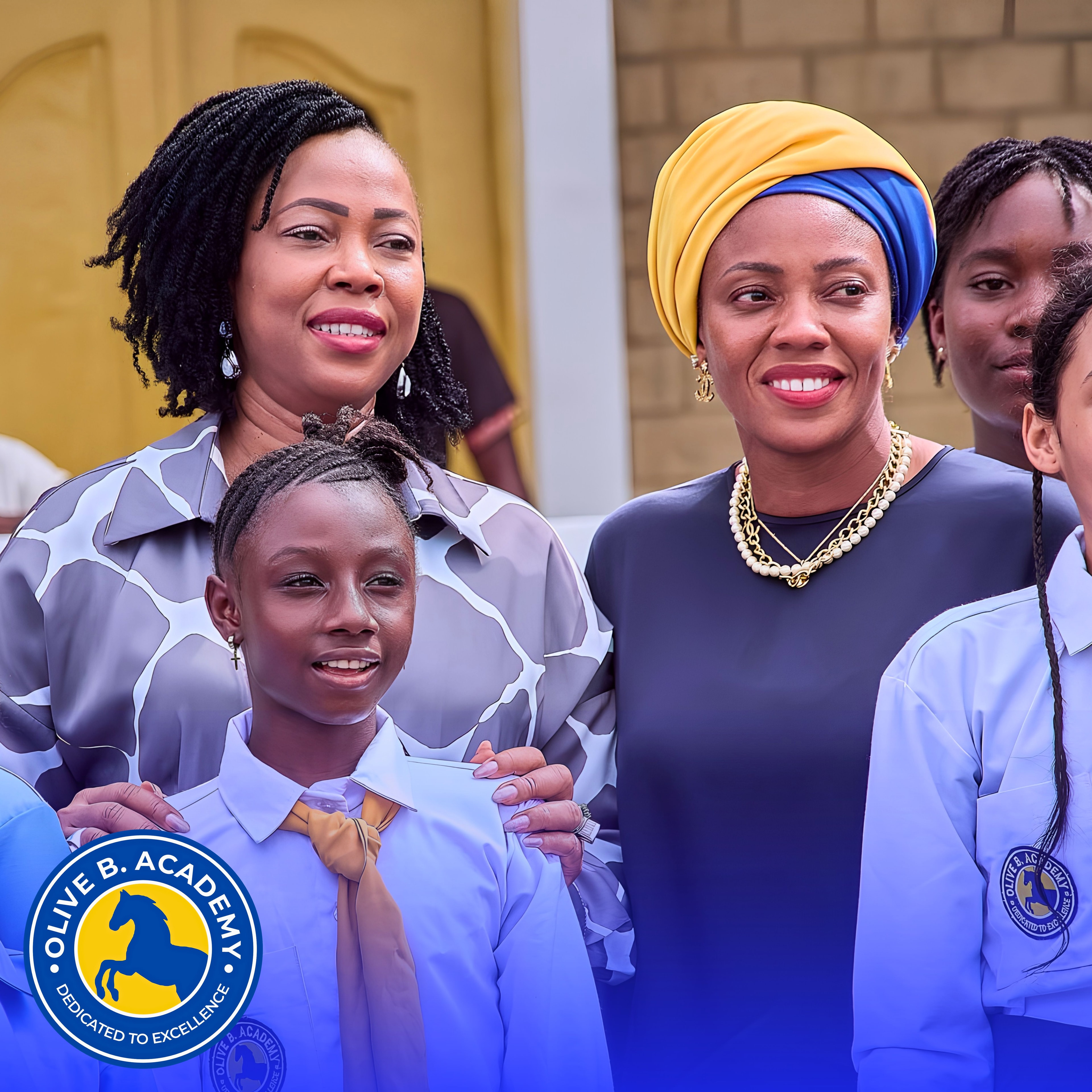 Olive Baimba with students and guests at Olive B. Academy event