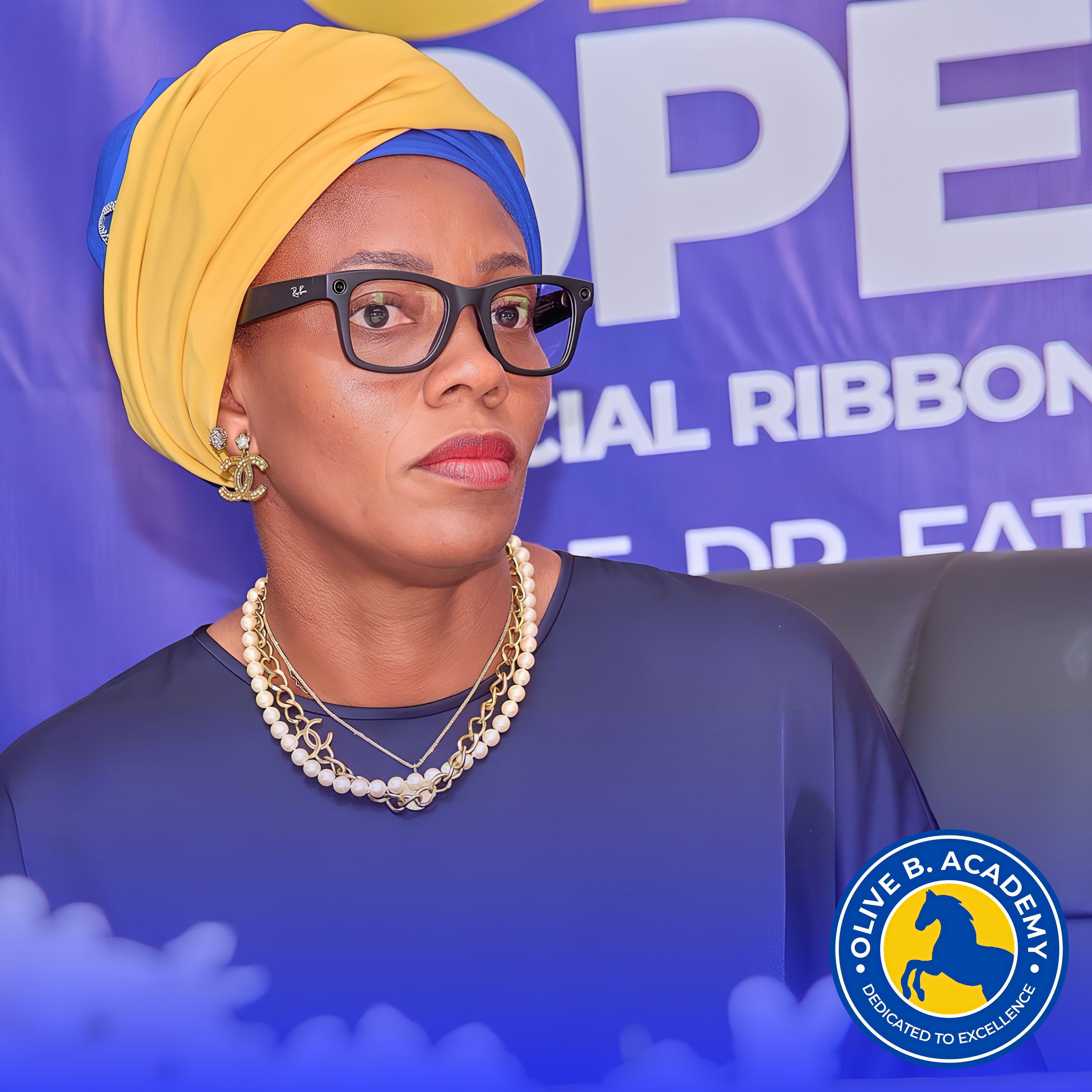 Olive Baimba at the Olive B. Academy official ribbon cutting ceremony